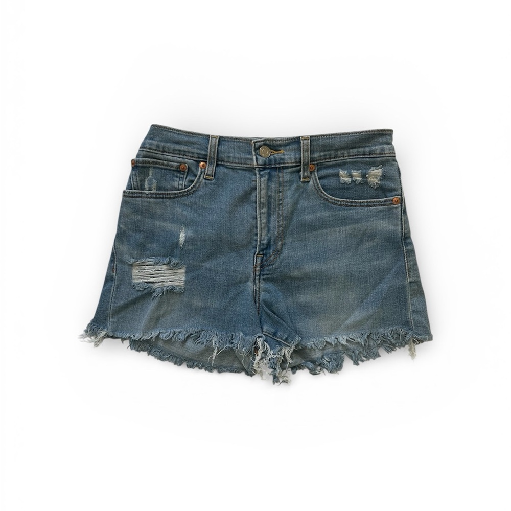 Levi's Blue Distressed Jean Shorts